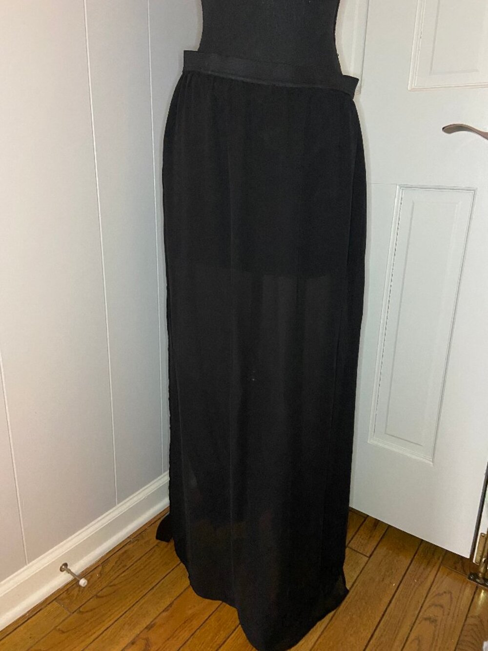 Divided by H&M Black Mini With Sheer Maxi Skirt with Slits NWT